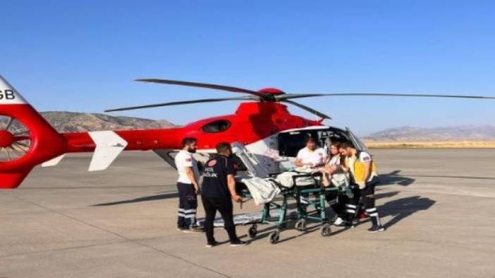 Kanser hastası için helikopter ambulans havalandı