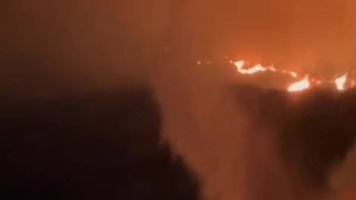 Gece görüşlü helikopterlerin yangına müdahalesi aralıksız sürüyor