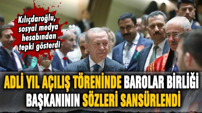 Adli Yıl Açılış Töreni'nde 'AKP sansürü': Baro Başkanının konuşması yayınlanmadı