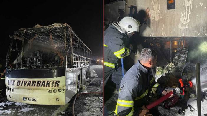Seyir halindeki yolcu otobüsü cayır cayır yandı: Yolcular son anda kurtuldu