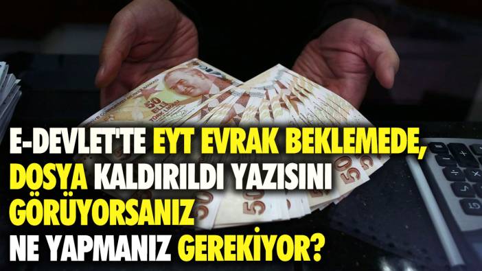 E-devlet'te EYT evrak beklemede, dosya kaldırıldı yazısını görüyorsanız ne yapmanız gerekiyor