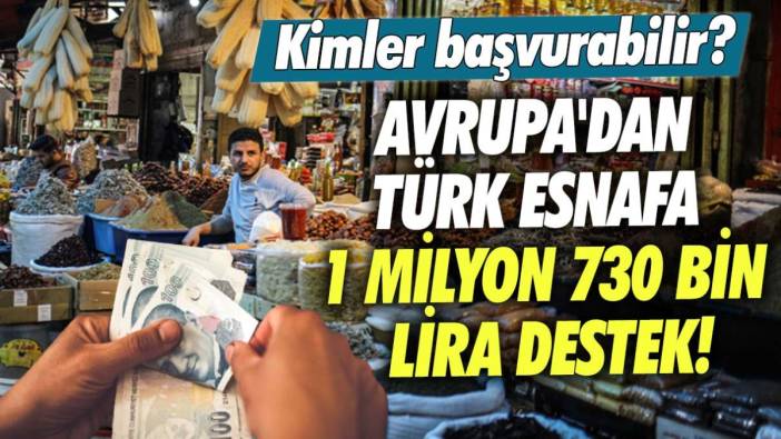 Avrupa'dan Türk esnafa 1 milyon 730 bin lira destek: Kimler başvurabilir