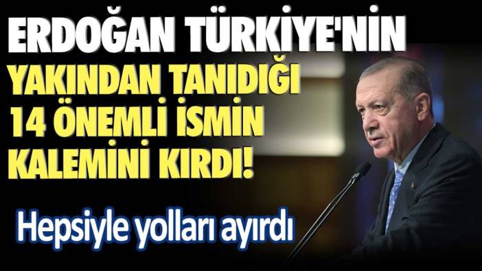 Erdoğan Türkiye'nin yakından tanıdığı 14 önemli ismin kalemini kırdı: Hepsiyle yolları ayırdı