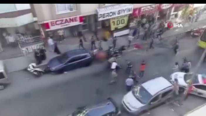 Motorsikletli kuryeye silah çekmesi sonucu sokak savaş alanına döndü!