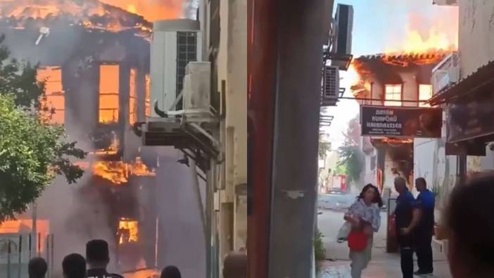 Antalya'da tarihi evler çıra gibi yandı