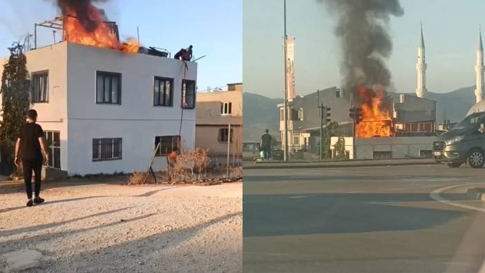 Bursa’da evin çatısında çıkan yangın korkuttu