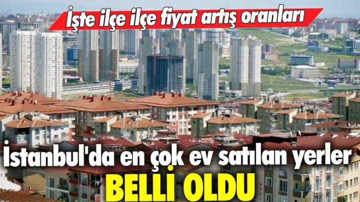İstanbul'da en çok ev satılan yerler belli oldu: İşte ilçe ilçe fiyat artış oranları