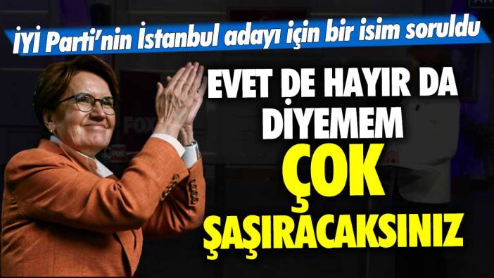 Meral Akşener'e İYİ Parti'nin İstanbul adayı için bir isim soruldu: Evet de hayır da diyemem çok şaşıracaksınız