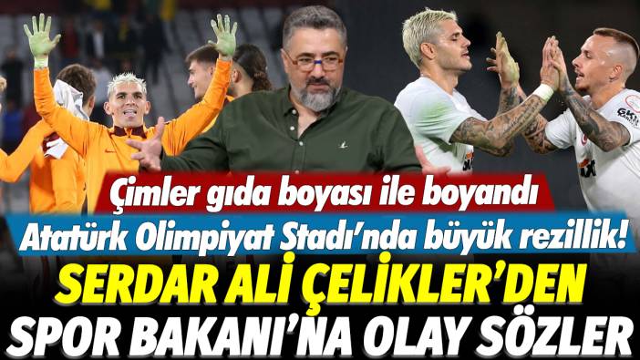 Atatürk Olimpiyat Stadı'nda büyük rezillik! Çimler gıda boyası ile boyandı... Serdar Ali Çeliker'den Spor Bakanı'na olay sözler