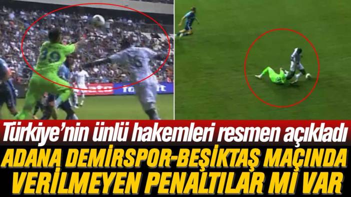 Ünlü hakemler resmen açıkladı: Adana Demirspor-Beşiktaş maçında verilmeyen penaltılar mı var