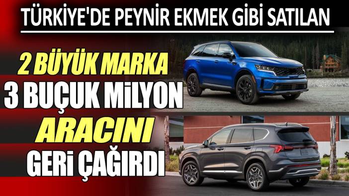 Türkiye'de peynir ekmek gibi satılan 2 büyük marka 3 buçuk milyon aracını geri çağırdı