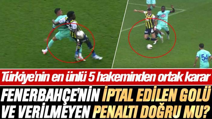 Fenerbahçe'nin iptal edilen golü ve verilmeyen penaltı doğru mu? Türkiye'nin en ünlü 5 hakemi konuştu