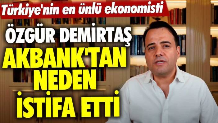 Türkiye'nin en ünlü ekonomisti Özgür Demirtaş Akbank'tan neden istifa etti