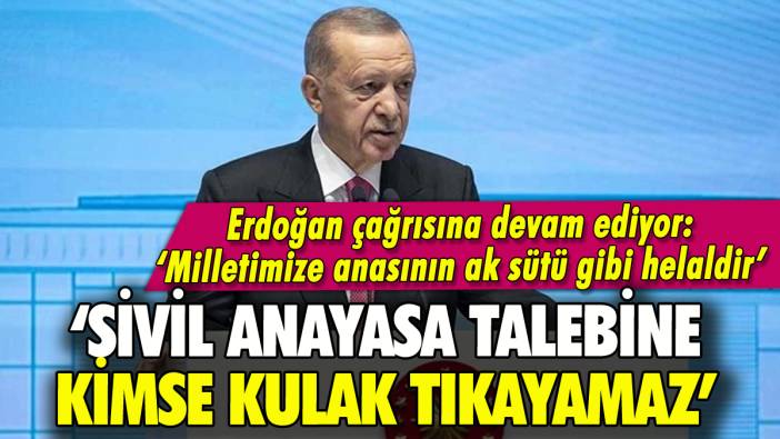 Erdoğan çağrısına devam ediyor: 'Sivil Anayasa talebine kimse kulak tıkayamaz'