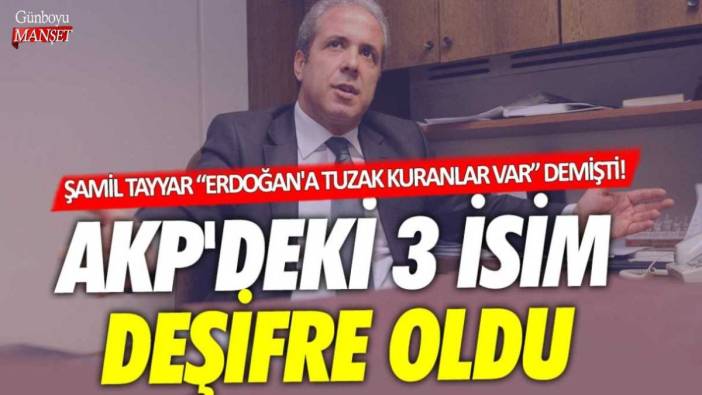 Şamil Tayyar Erdoğan'a tuzak kuranlar var demişti! AKP'deki 3 ismin kim olduğu deşifre oldu