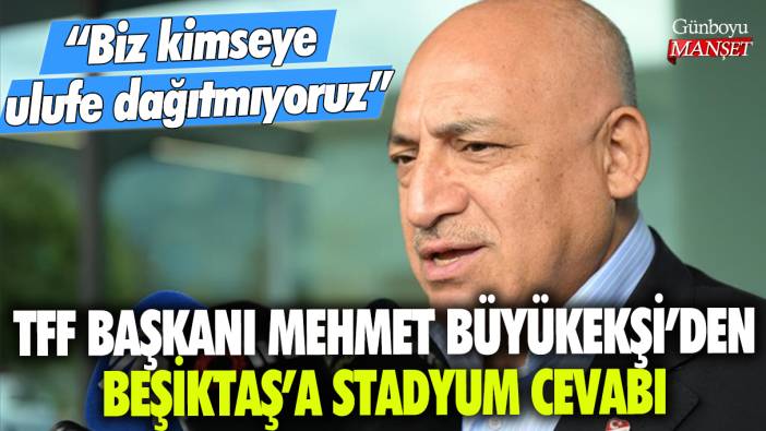 TFF Başkanı Mehmet Büyükekşi'den Beşiktaş'a stadyum cevabı