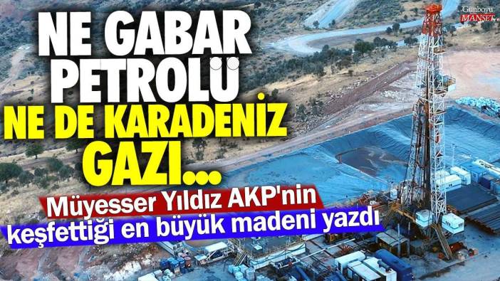 Ne Gabar petrolü ne de Karadeniz gazı... Müyesser Yıldız AKP'nin keşfettiği en büyük madeni yazdı