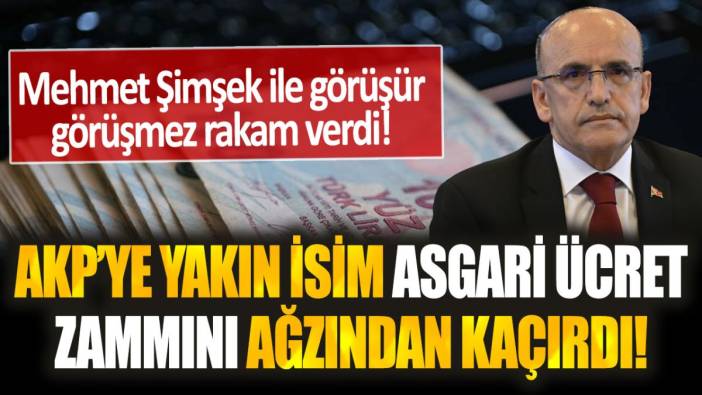 AKP'ye yakın isim asgari ücret zammını ağzından kaçırdı: Mehmet Şimşek'le konuşur konuşmaz rakam verdi