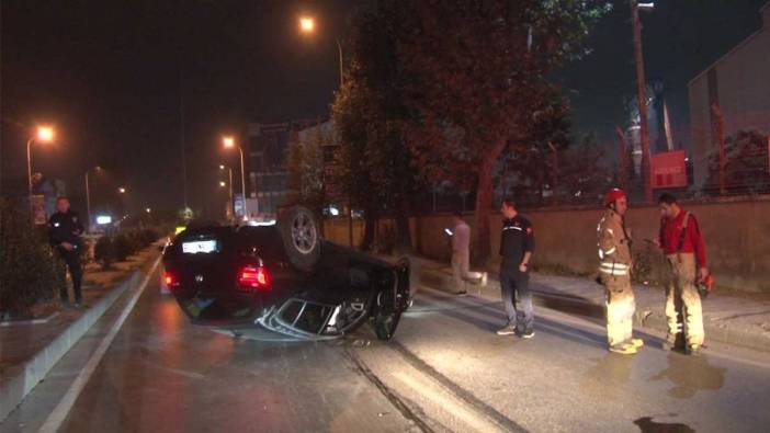 Tuzla'da alkollü sürücünün kullandığı araç takla atarak durabildi