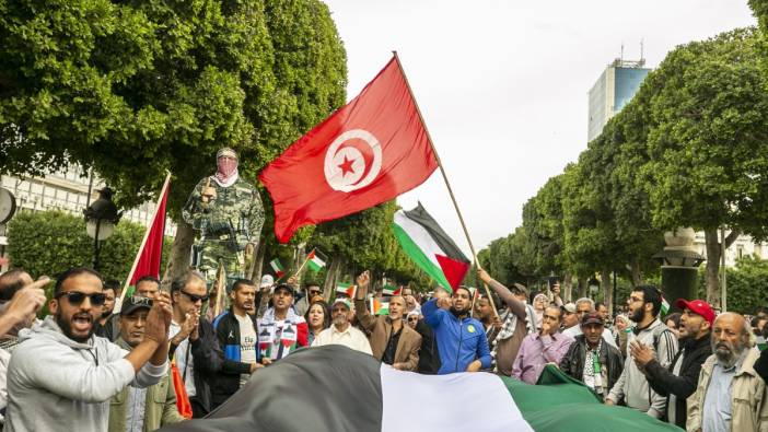 Tunus’ta Filistin’e destek gösterileri düzenlendi