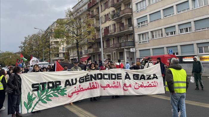 Cenevre'de Filistin ile dayanışma gösterisi düzenlendi