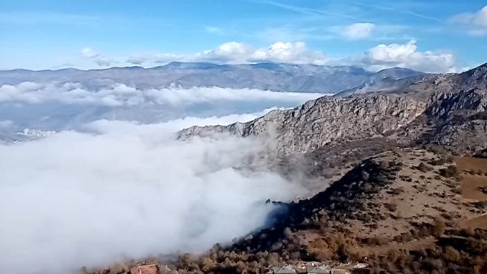 Amasya'yı kaplayan sis güzel görüntü oluşturdu