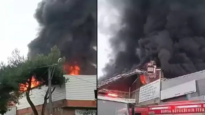 Bursa'da sünger imalathanesinde yangın: İtfaiye ekipleri sevk edildi