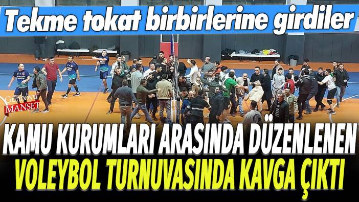 Kastamonu'da kamu kurumları arasında düzenlenen voleybol turnuvasında kavga çıktı: Tekme tokat birbirlerine girdiler!'