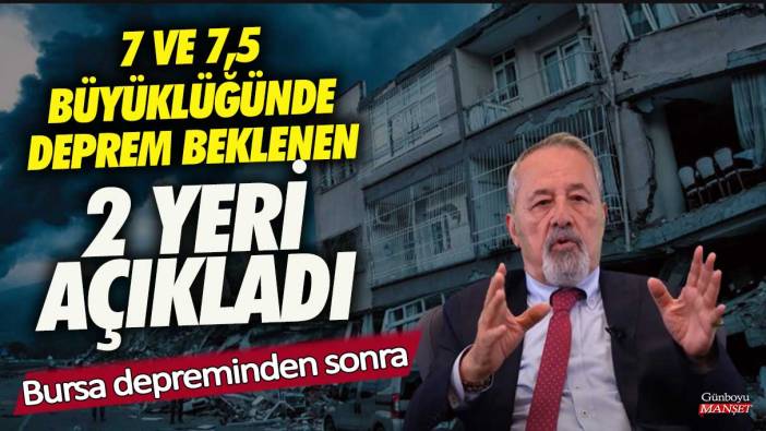 Naci Görür Bursa'dan sonra 7 ve 7,5 büyüklüğünde deprem beklenen 2 yeri açıkladı!