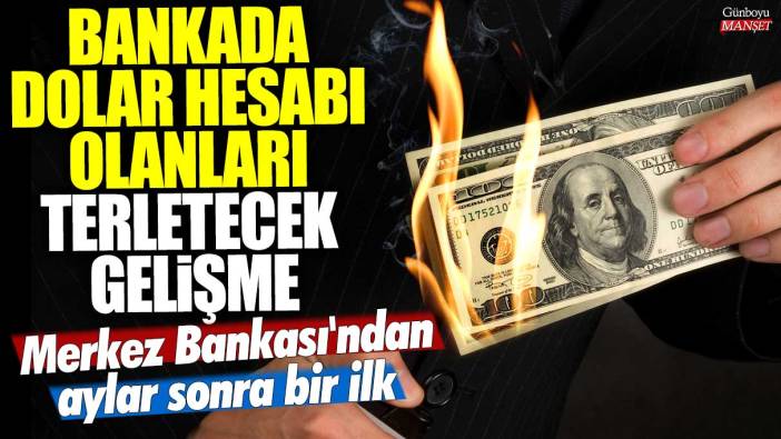 Merkez Bankası'ndan aylar sonra bir ilk! Bankada dolar hesabı olanları terletecek gelişme