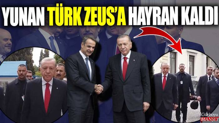 Erdoğan ve Miçotakis görüşmesine damga vuran anlar! Yunan Türk Zeus’a hayran kaldı