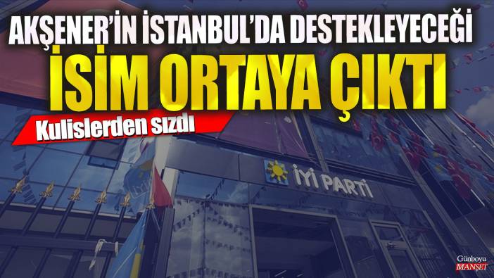 Kulislerden sızdı! Meral Akşener’in İstanbul’da destekleyeceği isim ortaya çıktı
