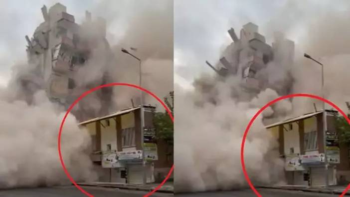 Diyarbakır'da yıkılan ağır hasarlı 8 katlı bina yanındaki evin üzerine devrildi