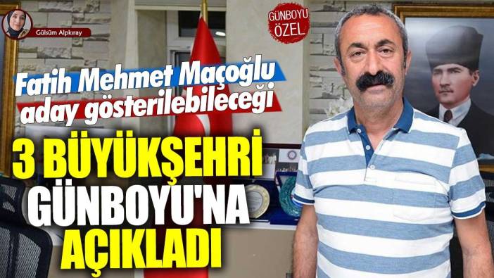 Fatih Mehmet Maçoğlu aday gösterilebileceği 3 büyükşehri Günboyu'na açıkladı