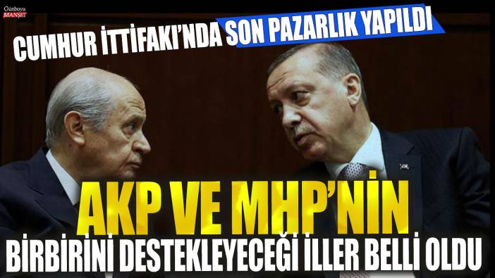 Cumhur İttifakı’nda son pazarlık yapıldı! AKP ve MHP’nin birbirini destekleyeceği iller belli oldu