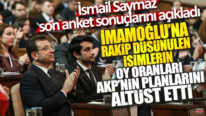 İsmail Saymaz son anket sonuçlarını açıkladı: İmamoğlu'na rakip düşünülen isimlerin oy oranları AKP'nin planlarını altüst etti