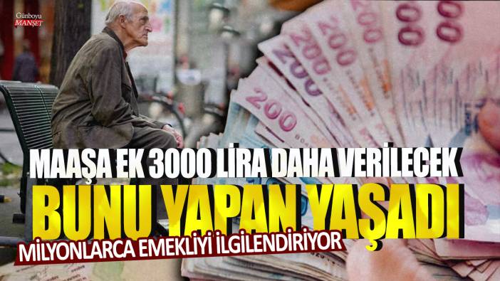 Milyonlarca emekliyi ilgilendiriyor: Maaşa ek 3000 lira daha verilecek! Bunu yapan yaşadı