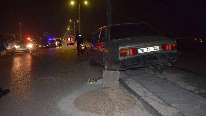Karaman’da otomobil aydınlatma direğine çarptı: 1 yaralı