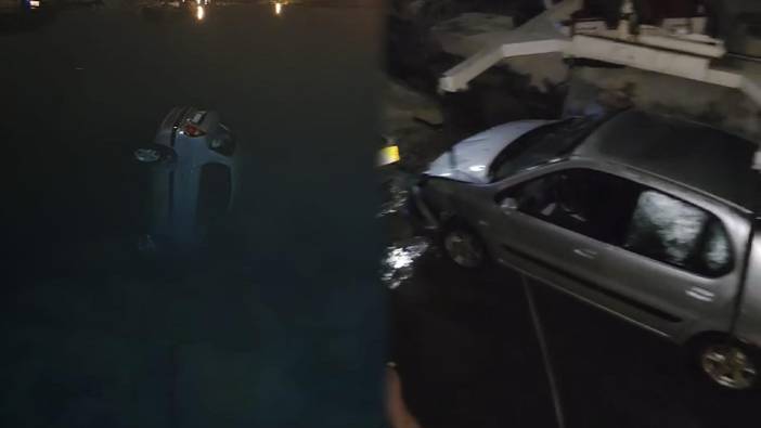 Bodrum'da bir otomobil denize uçtu