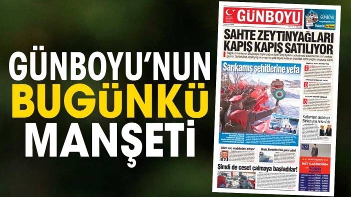 Günboyu Gazetesi'nin bugünkü manşeti