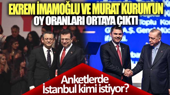 Ekrem İmamoğlu ve Murat Kurum’un oy oranları ortaya çıktı: Anketlerde  İstanbul kimi istiyor?