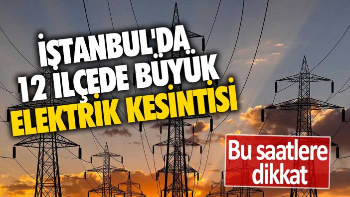 12 ilçede elektrik kesintisi! Elektrikler ne zaman gelecek? İstanbul 12 Ocak Cuma elektrik kesintisi listesi