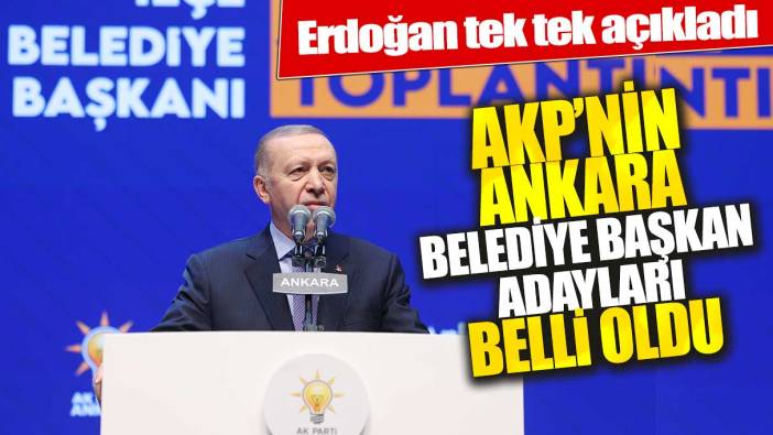 Erdoğan tek tek açıkladı: AKP'nin Ankara ilçe başkan adayları belli oldu