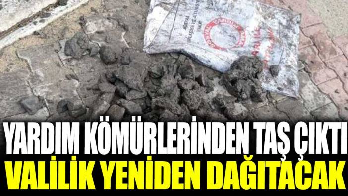 Zonguldak’ta yardım kömürleri ‘taş’ çıktı! Valilik yeniden kömür dağıttı