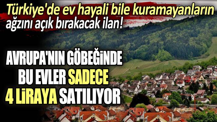 Avrupa'nın göbeğinde bu evler sadece 4 liraya satılıyor...Türkiye'de ev hayali bile kuramayanların ağzını açık bırakacak ilan!