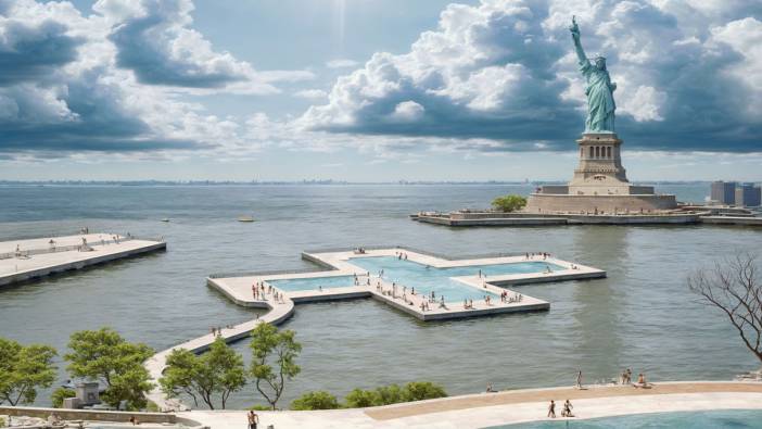 Böylesini daha önce hiç görmediniz: New York'ta nehir üstünde yüzen havuz...