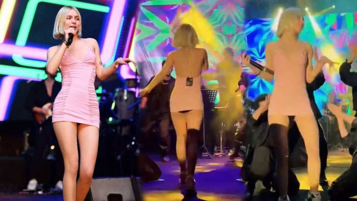 Yeni imajıyla Kıbrıs’ta sahne alan ünlü şarkıcı Aleyna Tilki dans ederken zor anlar yaşadı