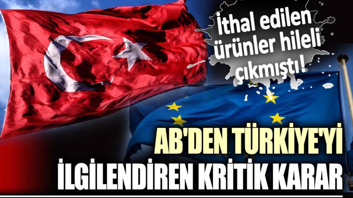 İthal edilen ürünler hileli çıkmıştı: AB'den Türkiye'yi ilgilendiren kritik karar!
