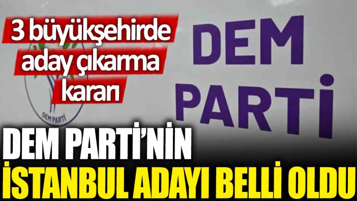 Son dakika... DEM Parti'nin İstanbul Büyükşehir Belediye Başkan Adayı belli oldu