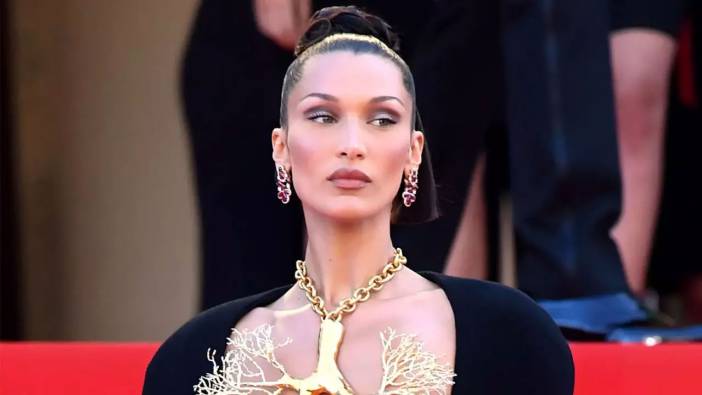 Bella Hadid  pozlarıyla sosyal medyayı salladı! Beyaz elbisesinin altına...